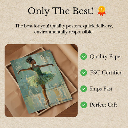 Ballet Grace in Green Poster