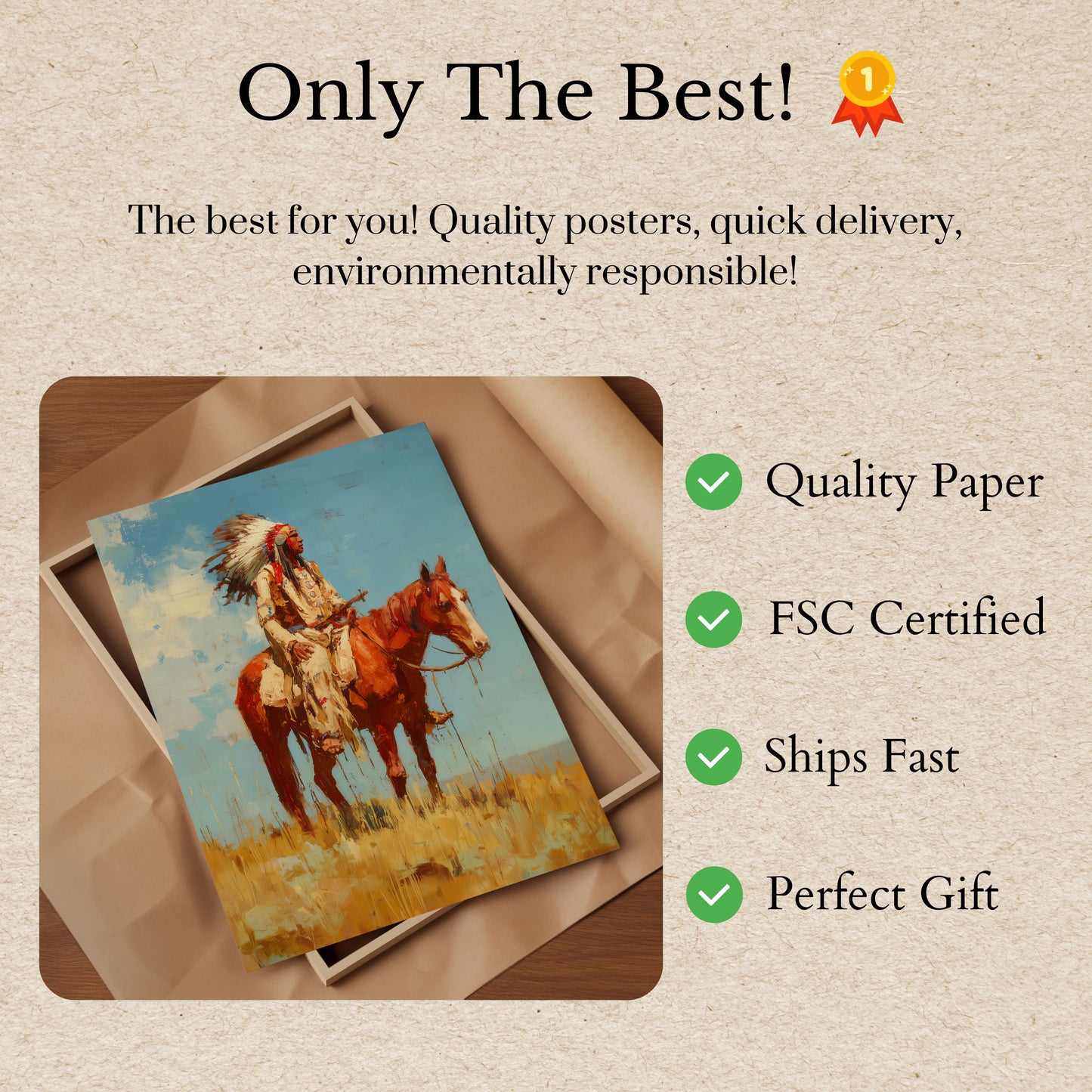 Native American Warrior Poster