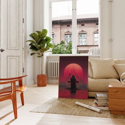 Mörk Elektronisk Solnedgångsposter