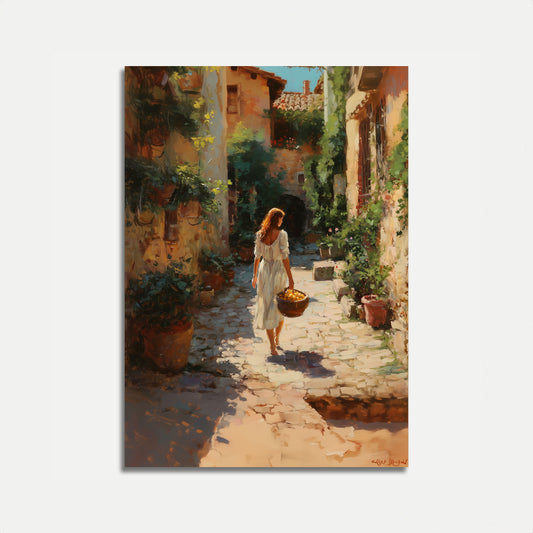 Poster di Villaggio Mediterraneo Illuminato dal Sole