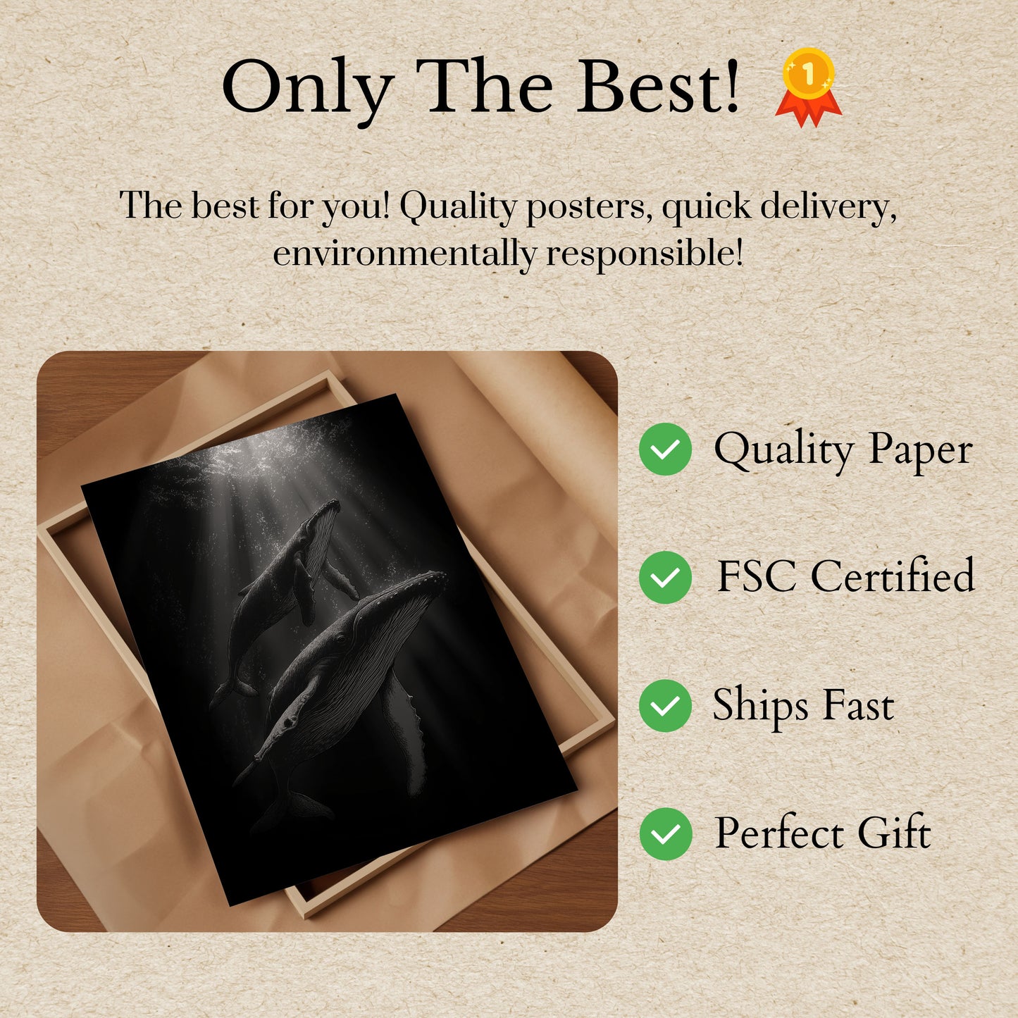 Buckelwale steigen ins Licht Poster