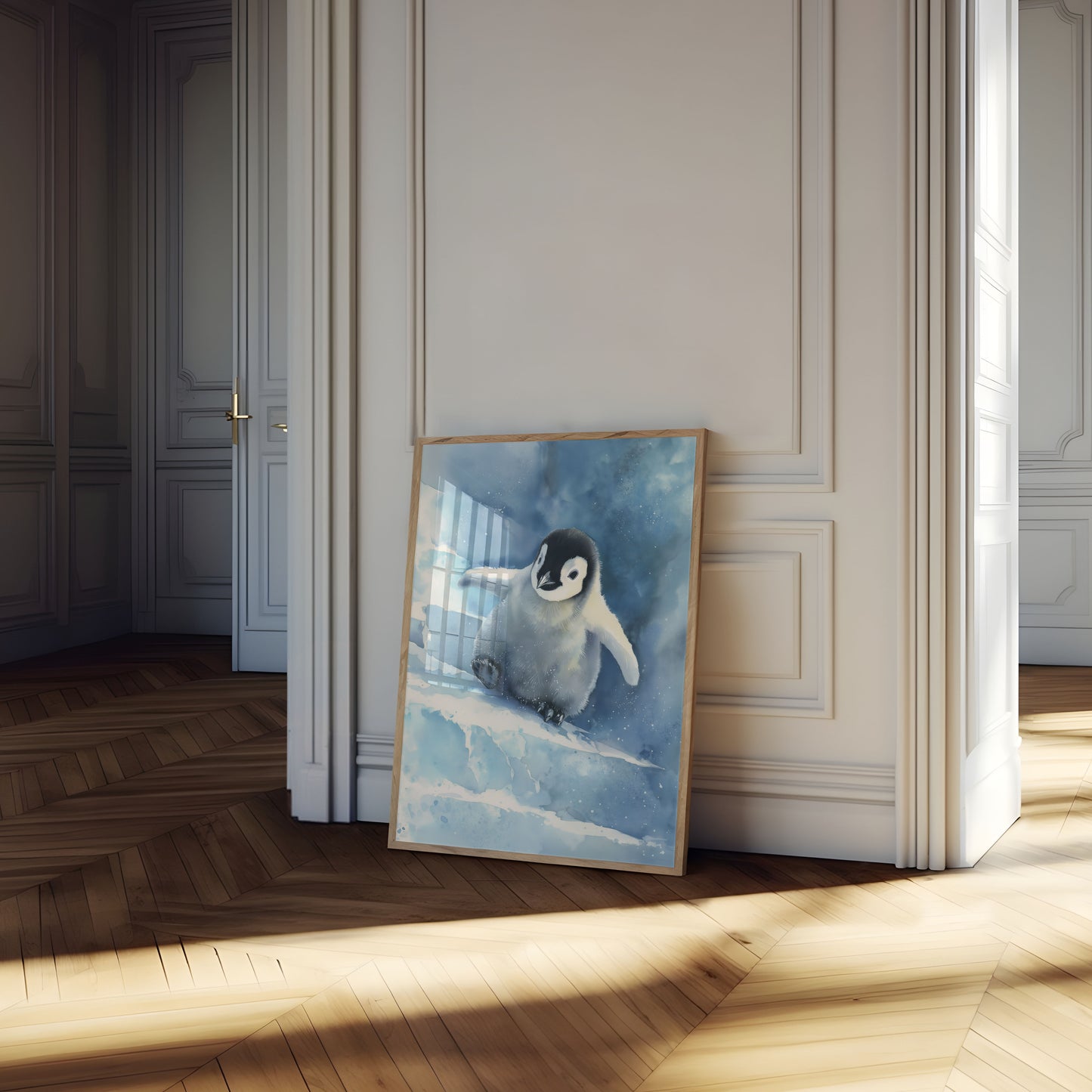 Baby Penguin Snow Dance Poster