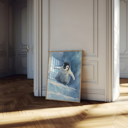 Baby Penguin Snow Dance Poster
