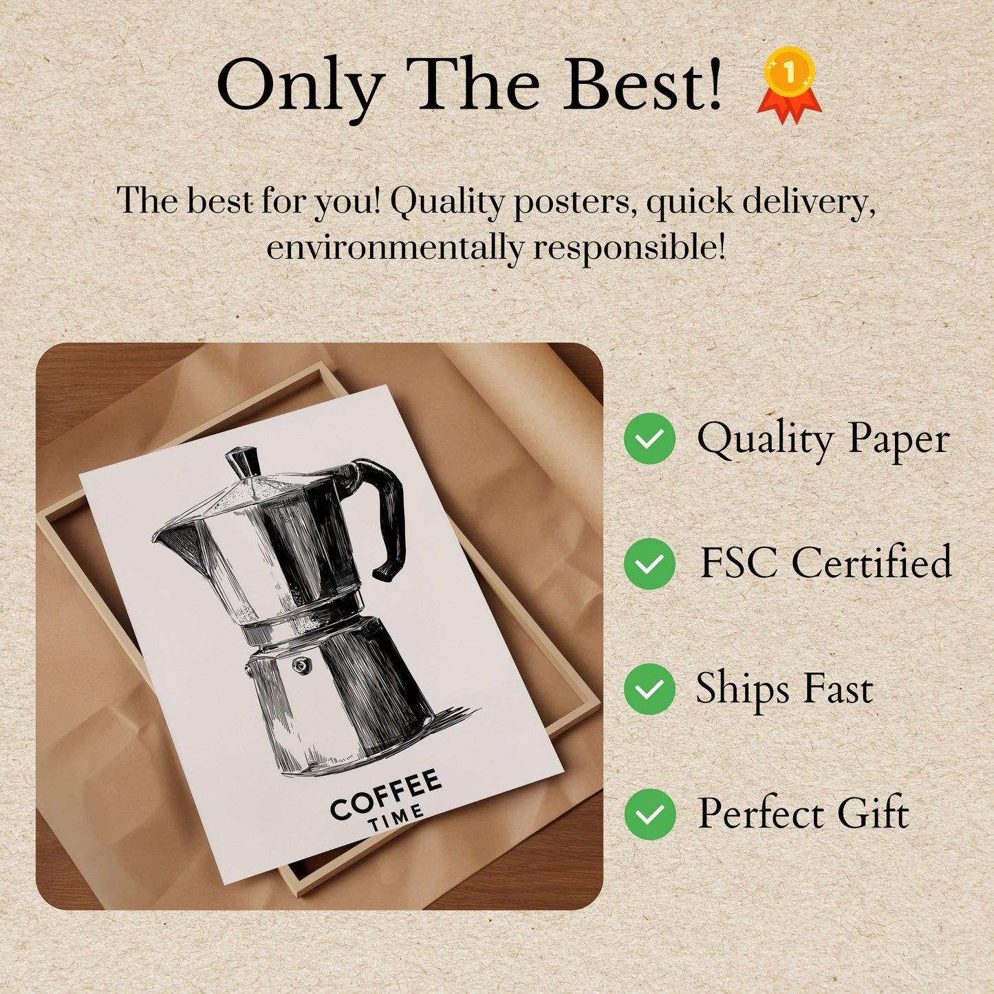 Classic Moka Pot Coffee Time Poster
