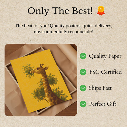 Giraffe Among Green Leaves Poster