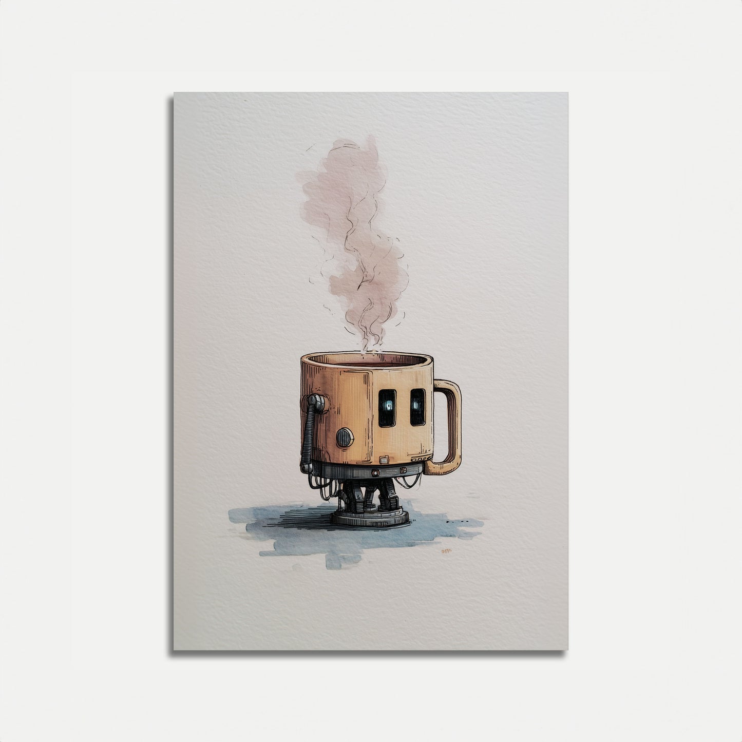 Steampunk Coffee Machine Poster