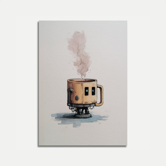 Steampunk Coffee Machine Poster