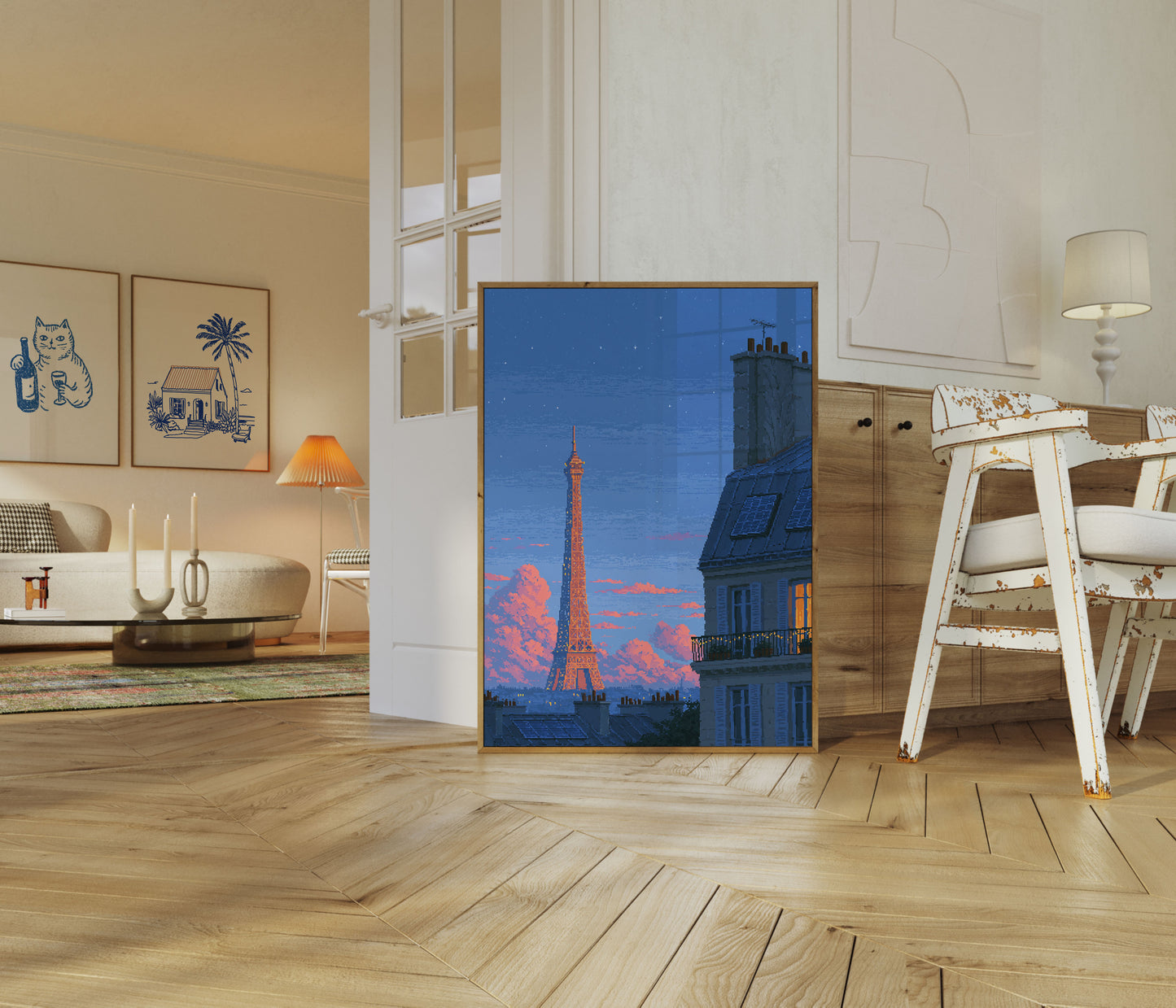 Paris Eiffel Tower Sunset Poster