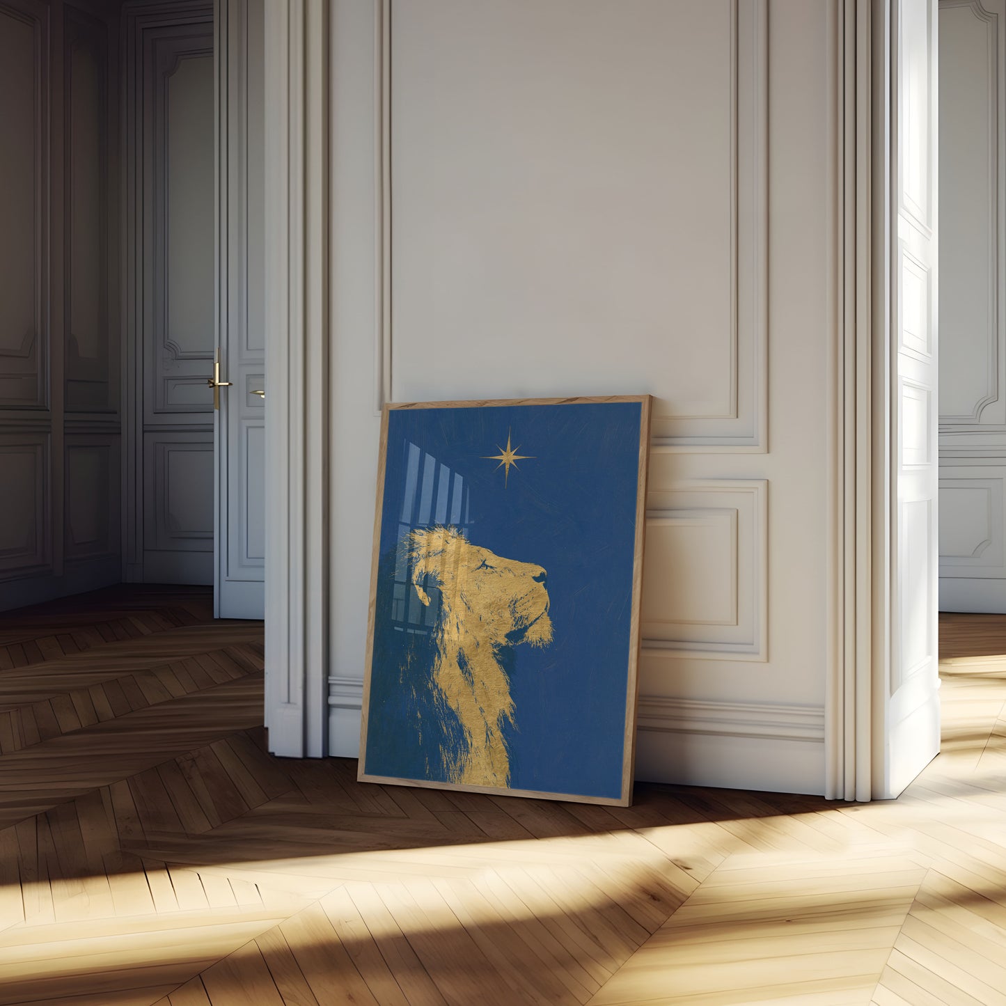 Golden Camel Under Star Poster