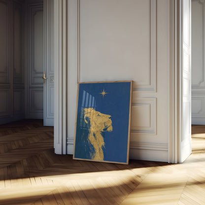 Golden Camel Under Star Poster