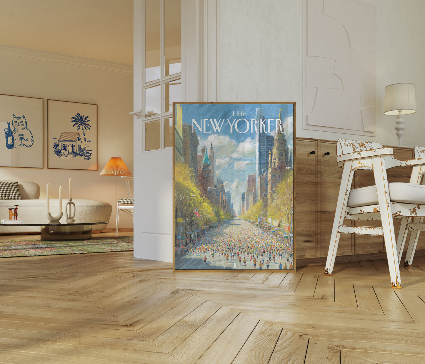 New York Marathon Cityscape Poster