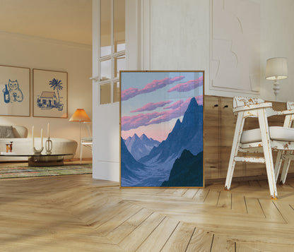 Alpine Mountains at Sunset Poster