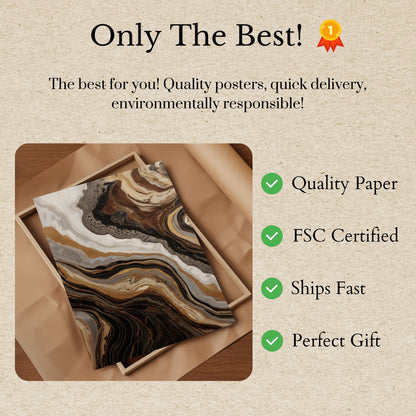 Liquid Gold Marble Poster