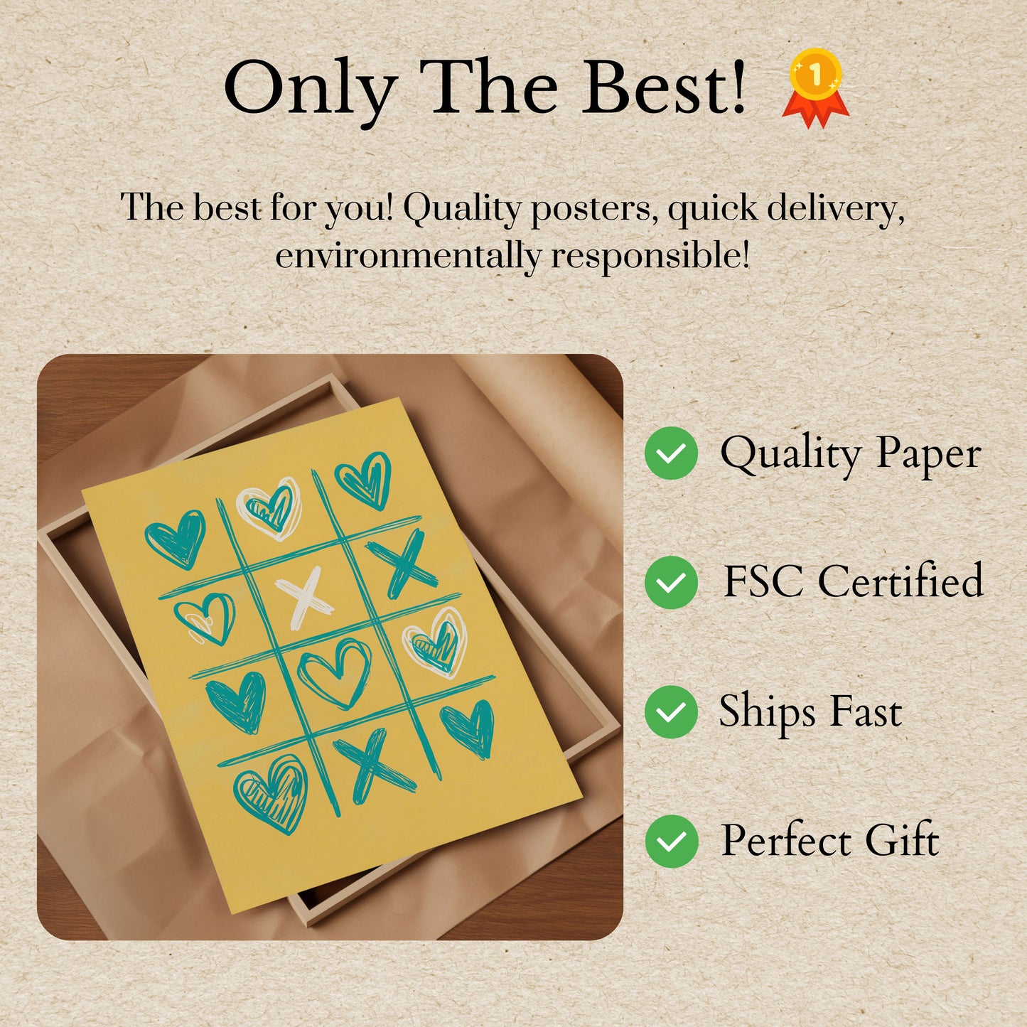 Poster Tic-Tac-Toe dell'Amore Vince