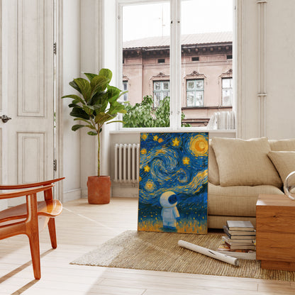 Astronaut Under Starry Night Poster