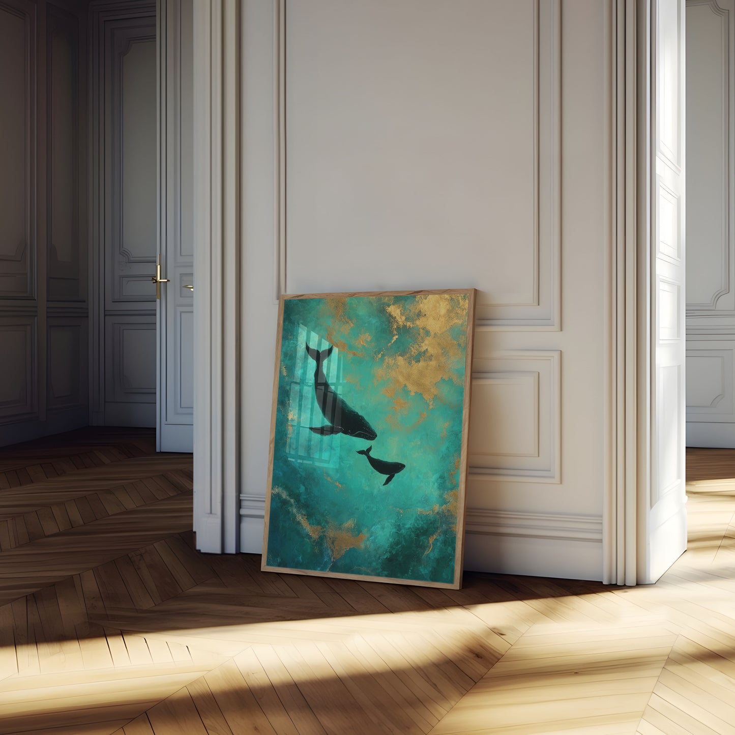 Poster della Famiglia di Balene negli Abissi Oceanici