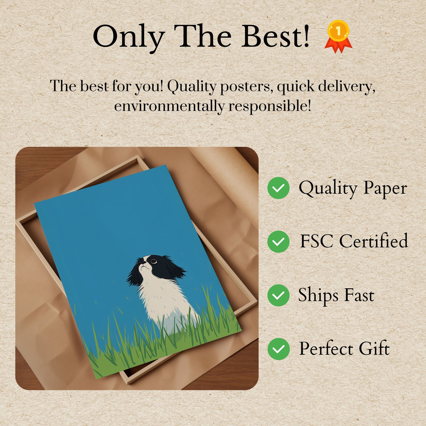 Adorable Japanese Chin Dog Poster