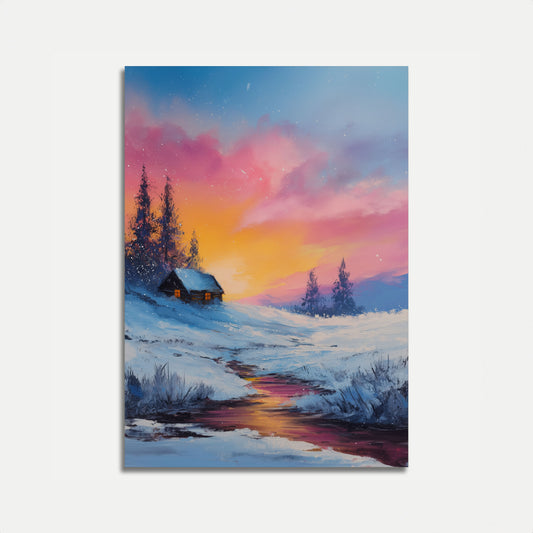 Plakát Zimního Soumraku v Chatě