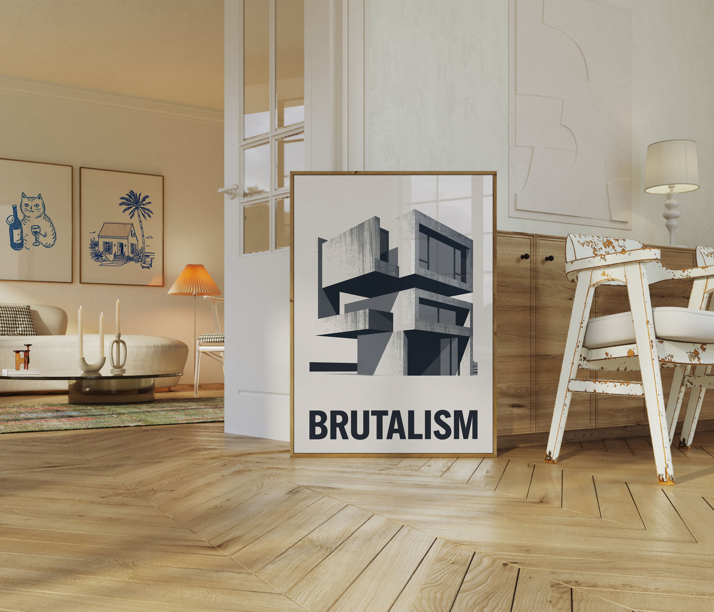Brutalist Architecture Design Poster