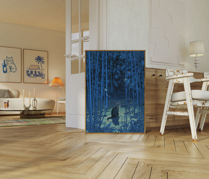 Striped Cat in Bamboo Forest Poster