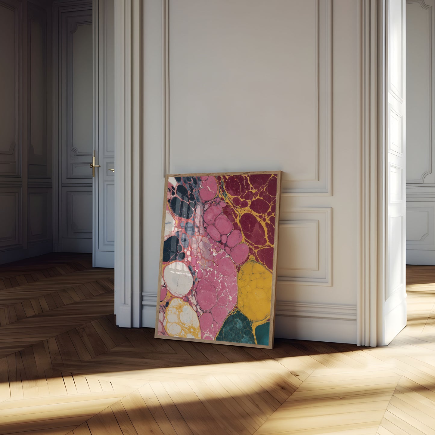 Abstrakt flytende kunstboble-plakat
