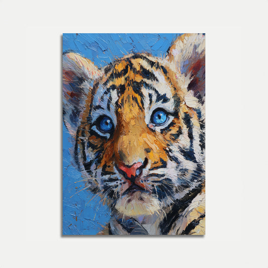 Tiger with Striking Blue Eyes Poster