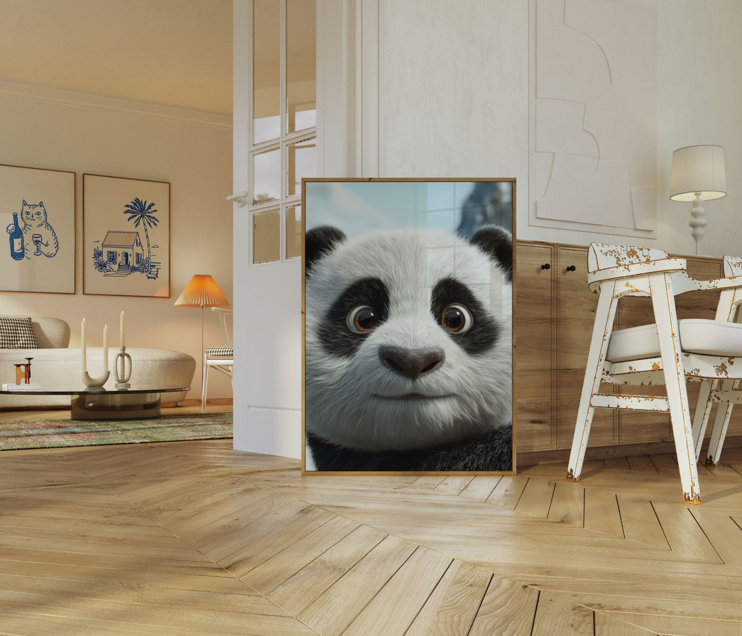 Affiche gros plan d'un adorable panda