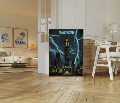 Frankenstein's Castle Lightning Poster