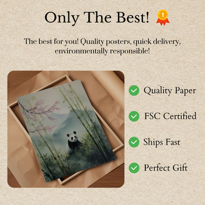 Serene Panda Bamboo Forest Poster