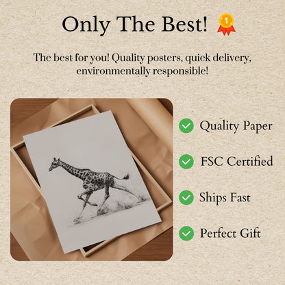 Póster de movimiento de jirafa elegante