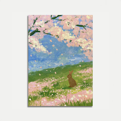 Póster de Conejo en Prado en Flor