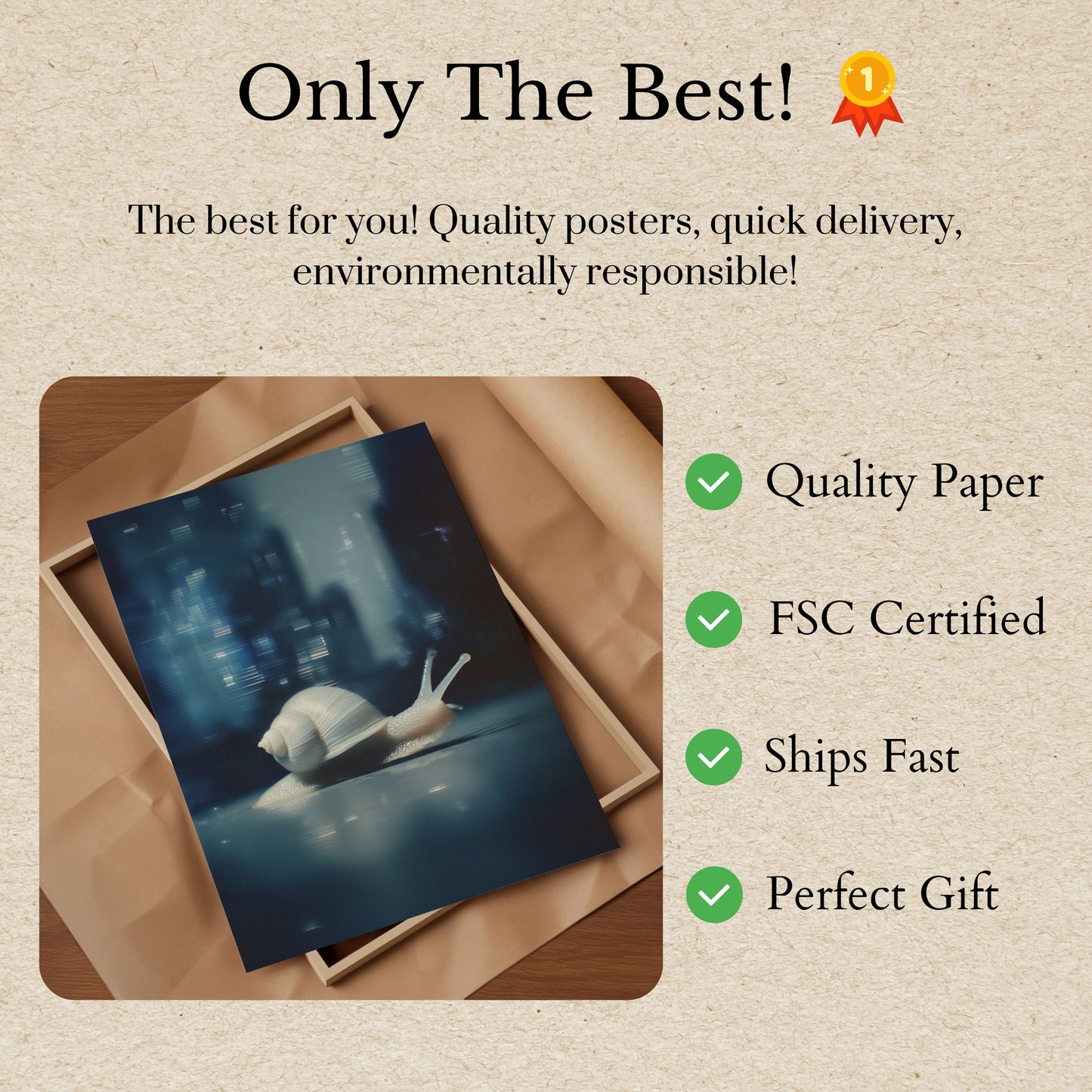 Snail in Blurred City Poster