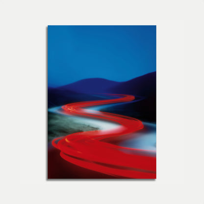 Crimson Velocity Mountain Poster