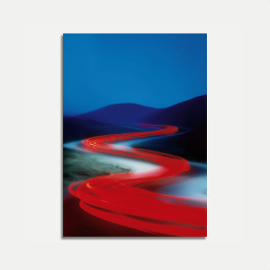 Crimson Velocity Mountain Poster