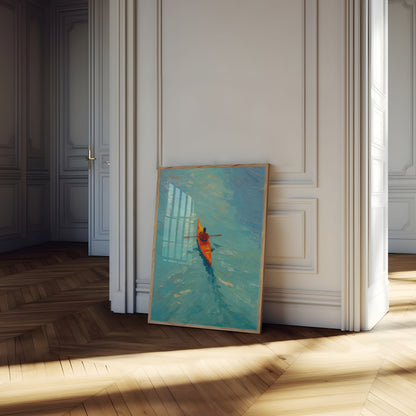 Kayaker on Turquoise Waters Poster