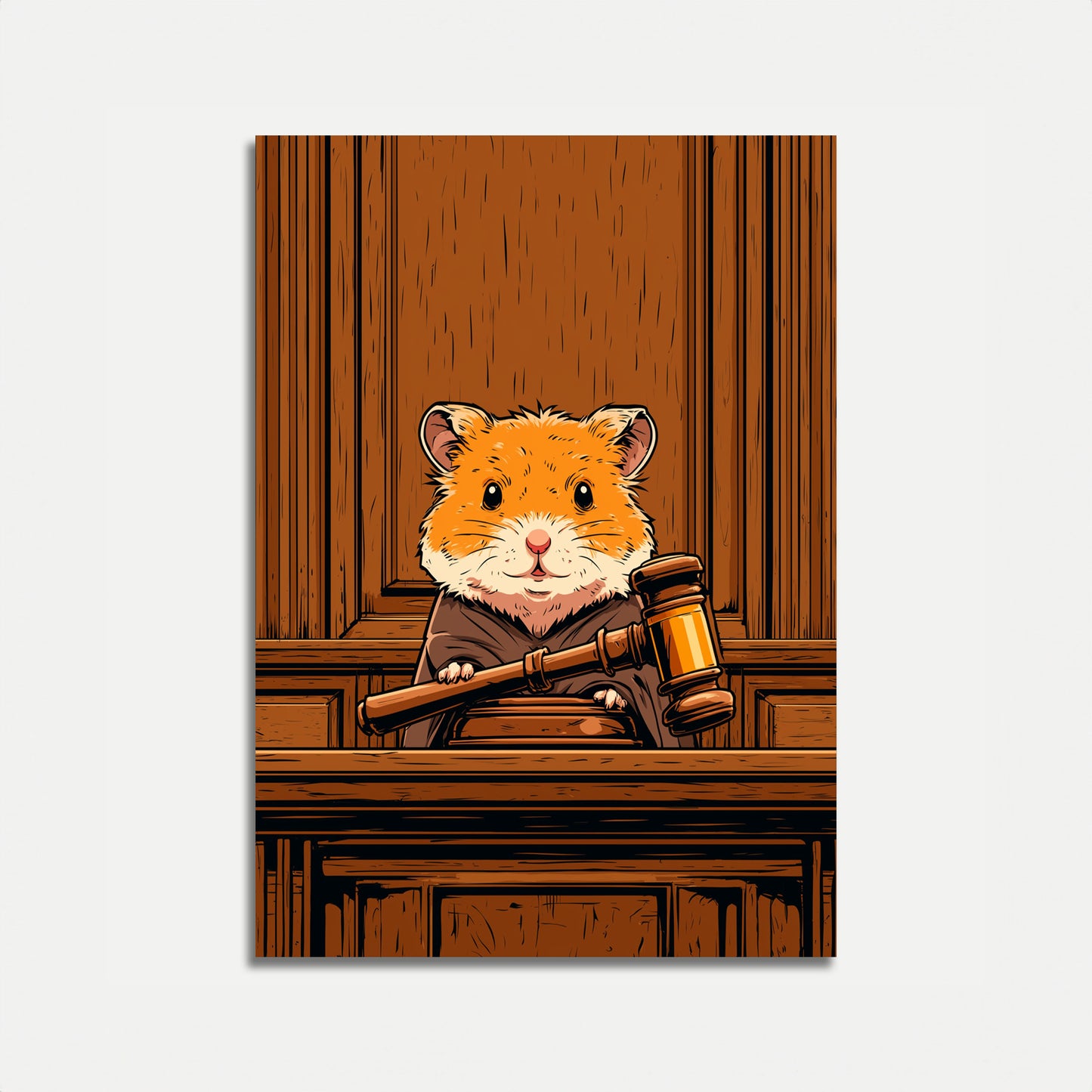 Plakat Sędzia Chomik z Młotkiem