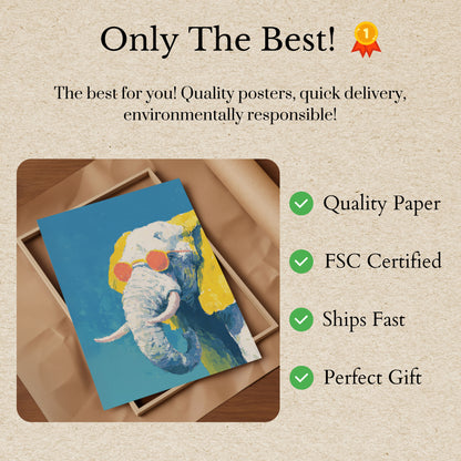 Cool Elephant in Sunglasses Poster