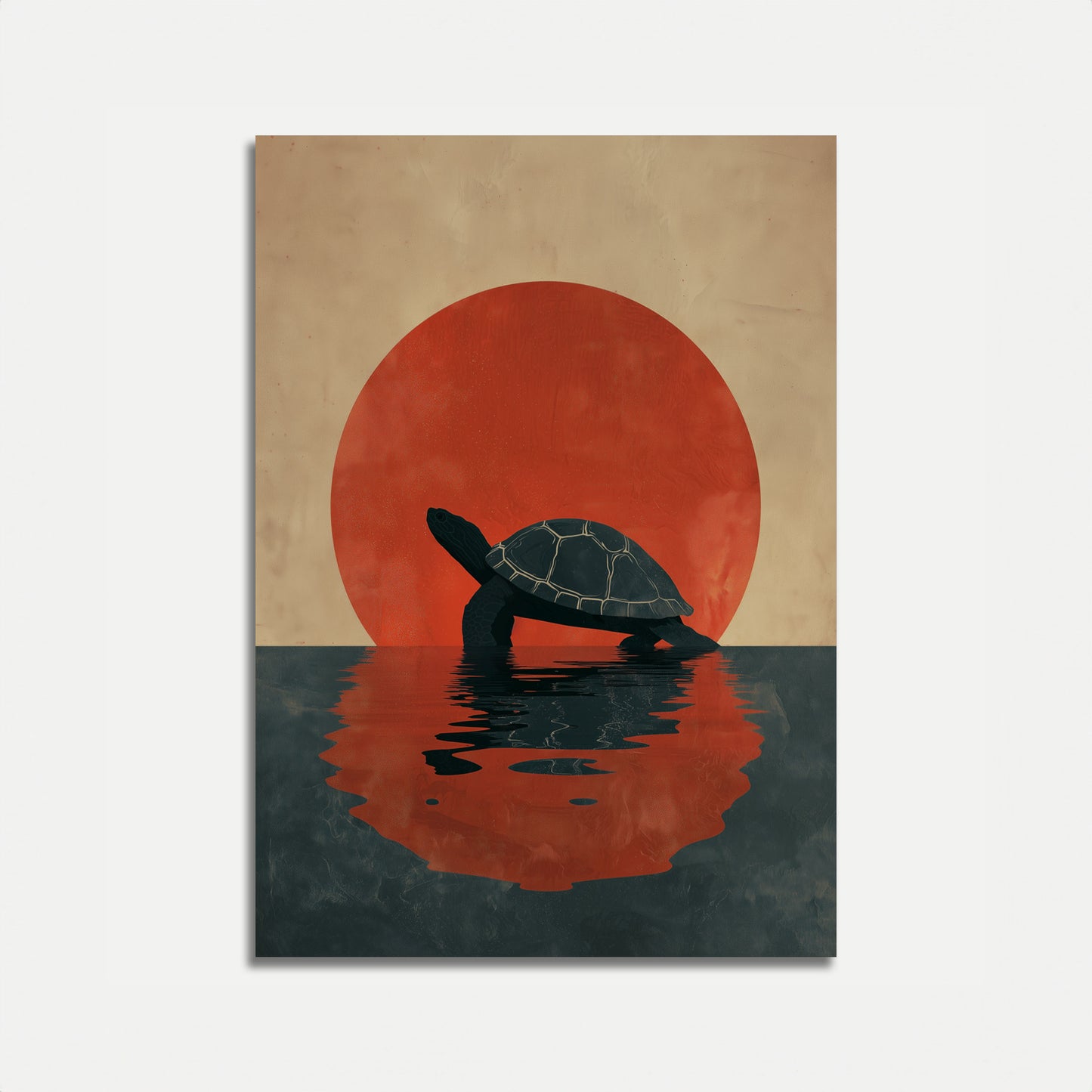 Sunset Turtle Silhouette Poster