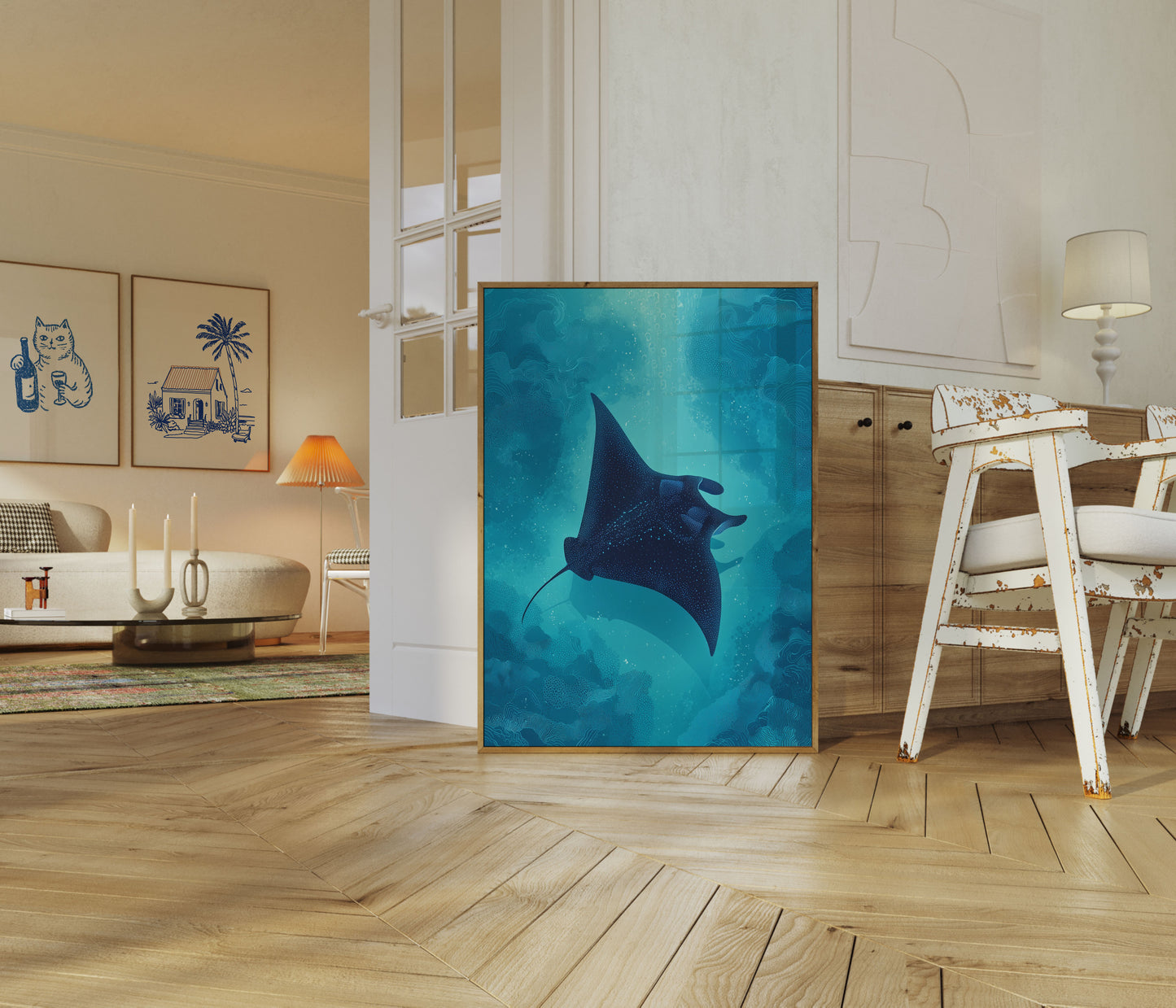 Graciøs Manta Ray Ocean Plakat