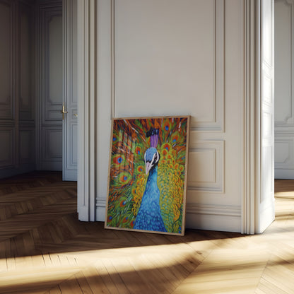 Vibrant Peacock Majesty Poster