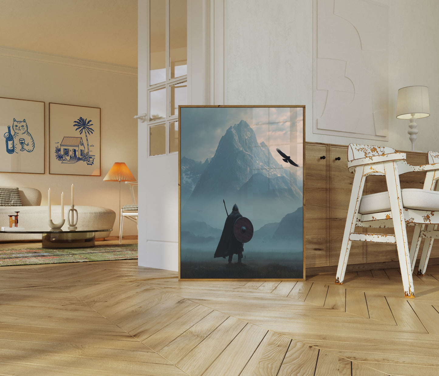 Misty Viking Warrior Poster