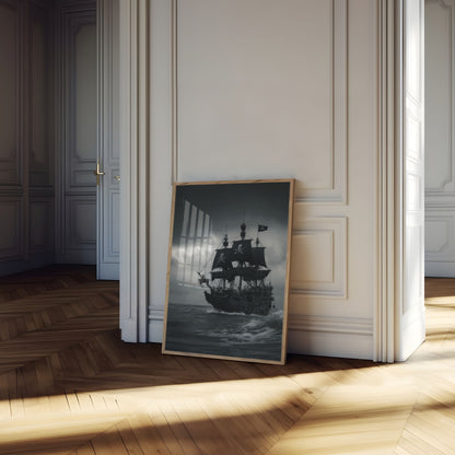 Dark Pirate Ship Sailing Poster
