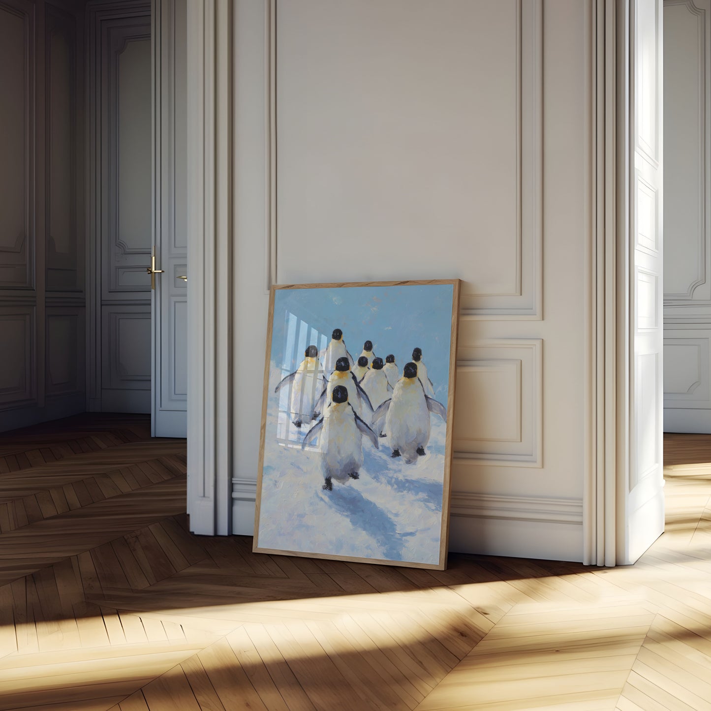 Affiche de Manchots Empereurs Marchant Ensemble