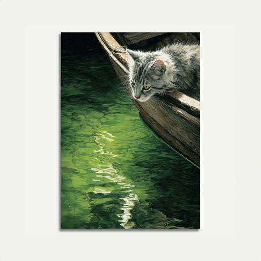 Cat by the Waterside Poster