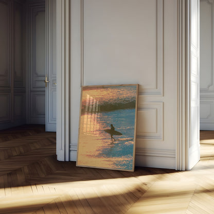 Surfer bei Golden Hour Poster