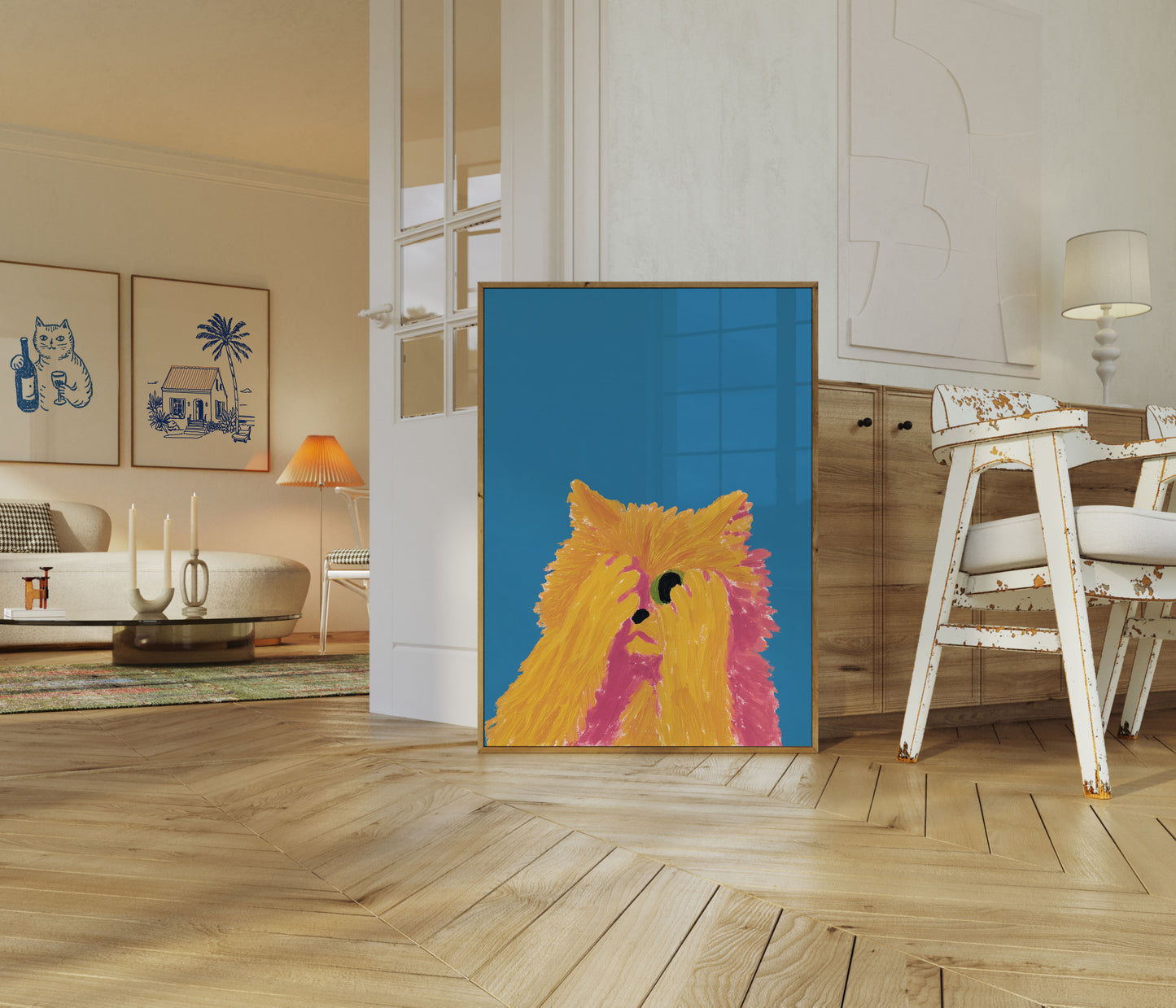 Poster del Cane Giallo Soffice