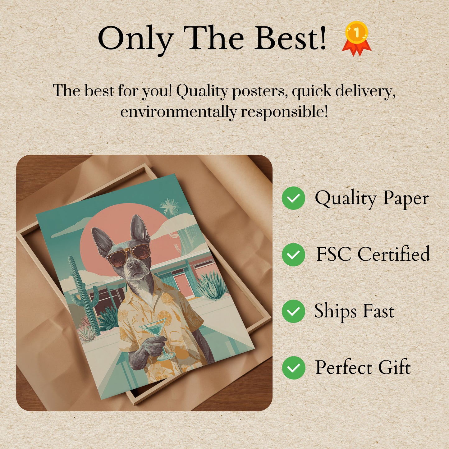 Cool Dog Poolside Poster