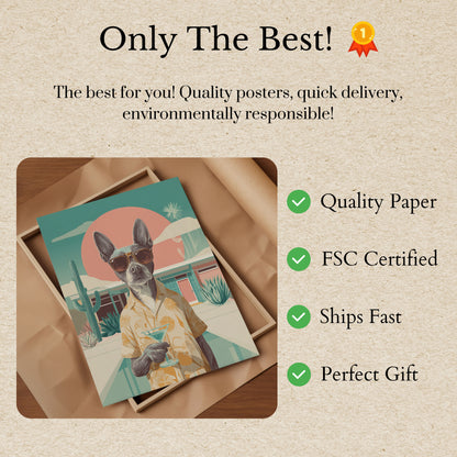 Cool Dog Poolside Poster