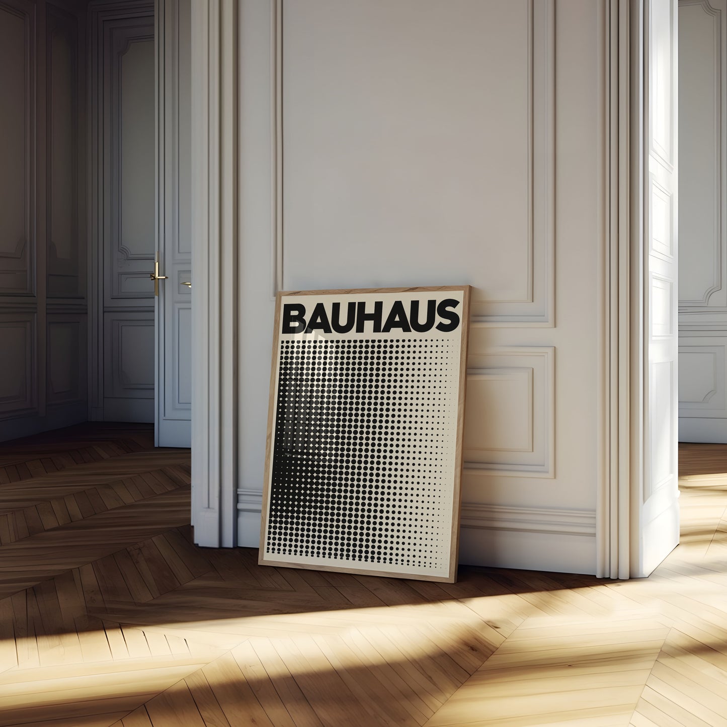 Bauhaus geometrisk halvtone plakat