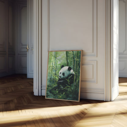 Serene Panda Bamboo Forest Poster